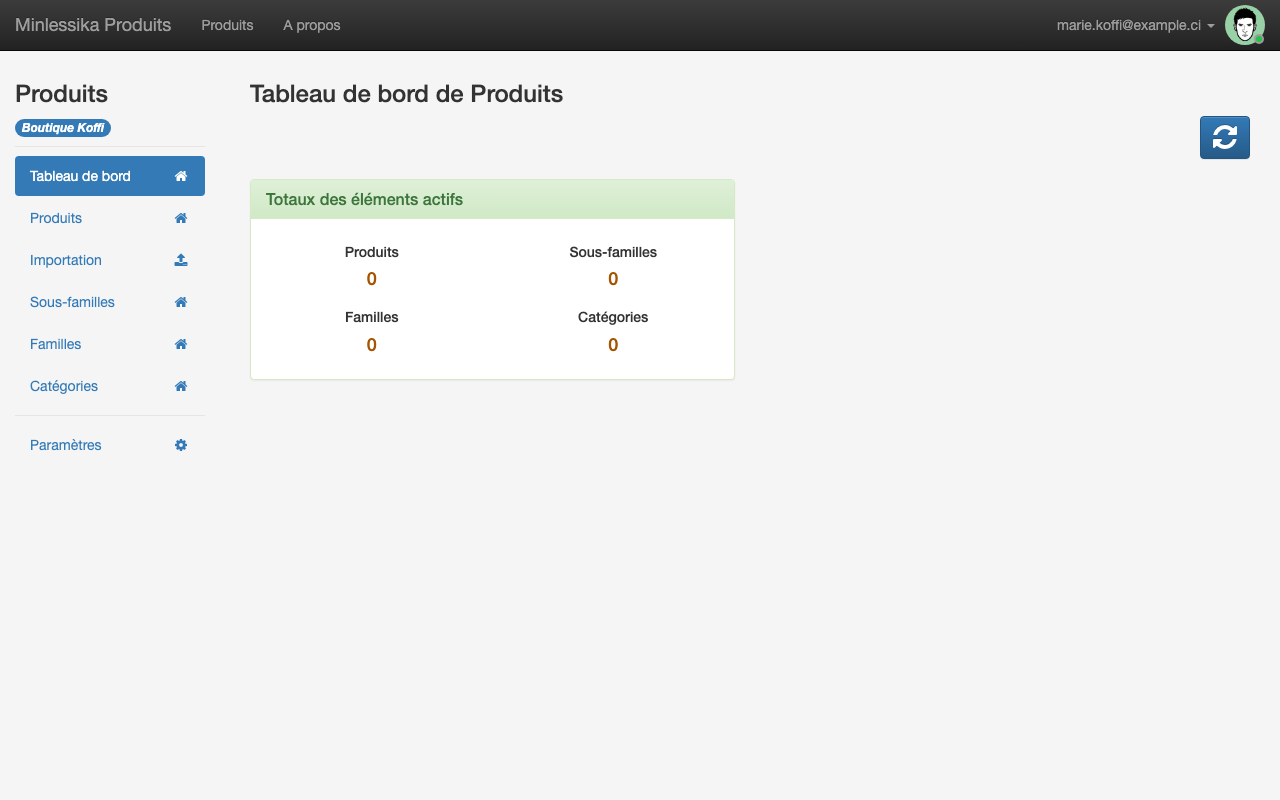 Le module installé s'ouvre sur sa page d'accueil